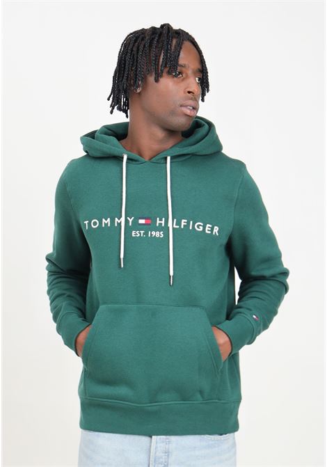 Green FLEX LOGO hoodie for men TOMMY HILFIGER | MW0MW11599L6KL6K